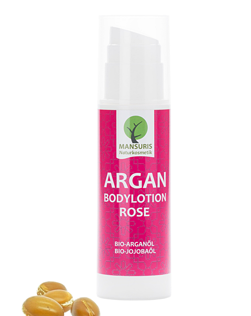 Körperlotion mit Rosenduft und Arganöl